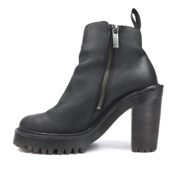 Dr Martens Magdalena Leather Heeled Chelsea Boots Platform Y2k Grunge Minimal 7 - Picture 1 of 8